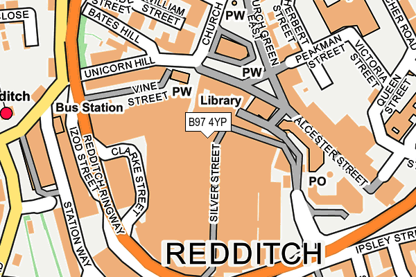 B97 4YP map - OS OpenMap – Local (Ordnance Survey)