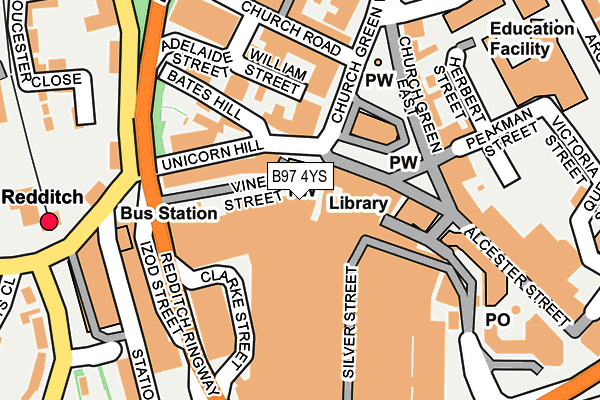 B97 4YS map - OS OpenMap – Local (Ordnance Survey)