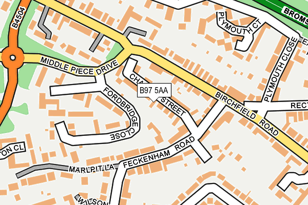 B97 5AA map - OS OpenMap – Local (Ordnance Survey)