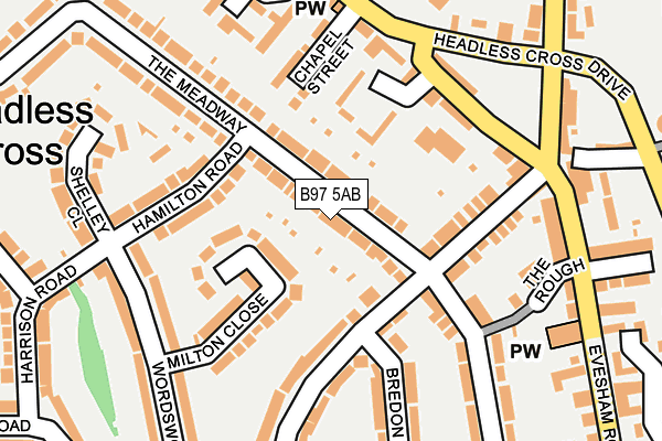 B97 5AB map - OS OpenMap – Local (Ordnance Survey)