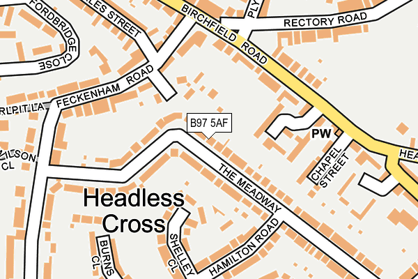 B97 5AF map - OS OpenMap – Local (Ordnance Survey)