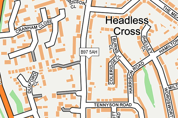 B97 5AH map - OS OpenMap – Local (Ordnance Survey)