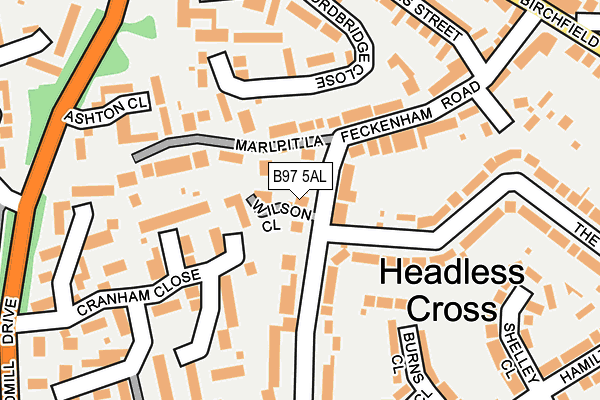 B97 5AL map - OS OpenMap – Local (Ordnance Survey)