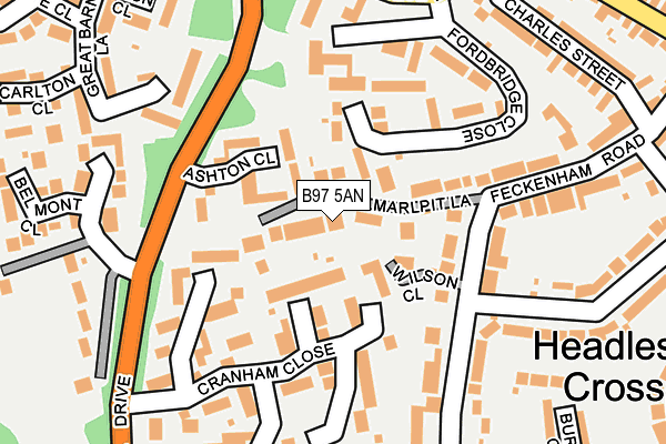 B97 5AN map - OS OpenMap – Local (Ordnance Survey)