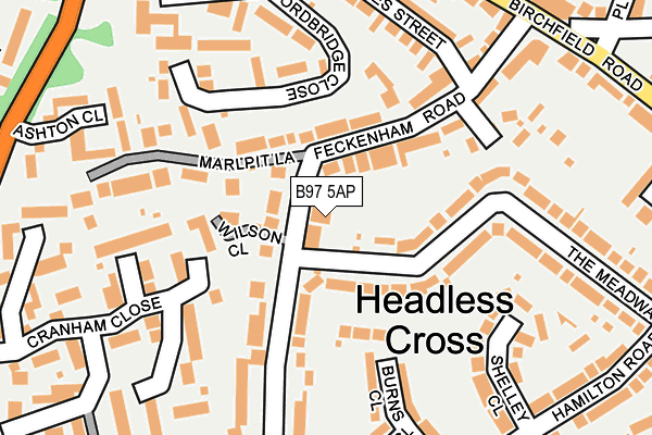 B97 5AP map - OS OpenMap – Local (Ordnance Survey)