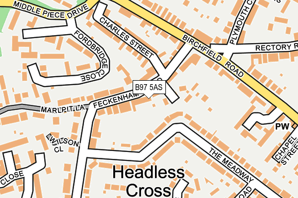 B97 5AS map - OS OpenMap – Local (Ordnance Survey)