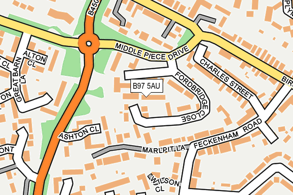 B97 5AU map - OS OpenMap – Local (Ordnance Survey)