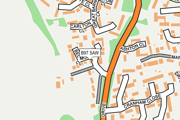 B97 5AW map - OS OpenMap – Local (Ordnance Survey)