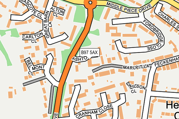 B97 5AX map - OS OpenMap – Local (Ordnance Survey)