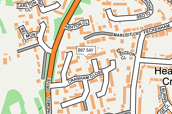 B97 5AY map - OS OpenMap – Local (Ordnance Survey)