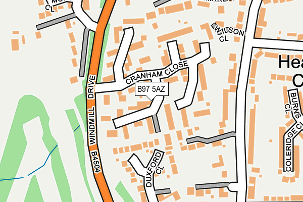 B97 5AZ map - OS OpenMap – Local (Ordnance Survey)