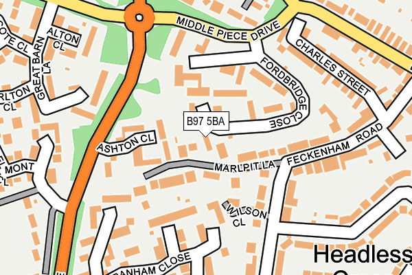 B97 5BA map - OS OpenMap – Local (Ordnance Survey)