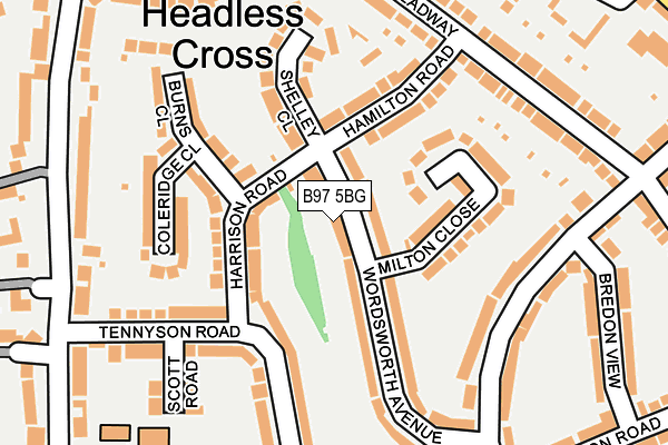 B97 5BG map - OS OpenMap – Local (Ordnance Survey)