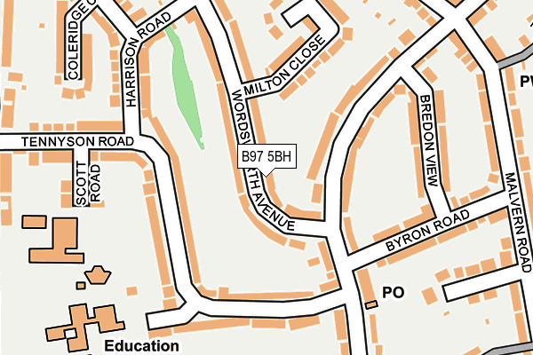 B97 5BH map - OS OpenMap – Local (Ordnance Survey)