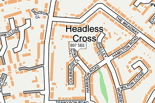 B97 5BS map - OS OpenMap – Local (Ordnance Survey)