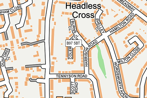 B97 5BT map - OS OpenMap – Local (Ordnance Survey)