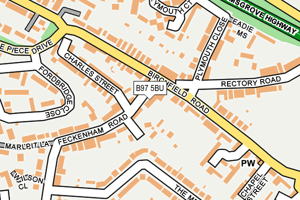 B97 5BU map - OS OpenMap – Local (Ordnance Survey)