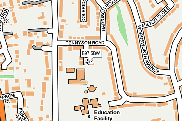 B97 5BW map - OS OpenMap – Local (Ordnance Survey)