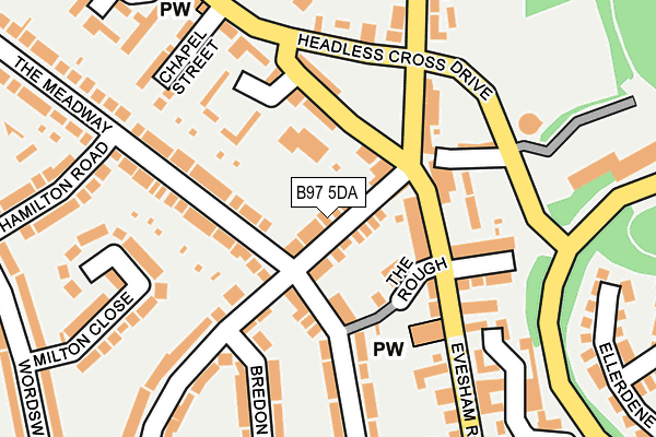 B97 5DA map - OS OpenMap – Local (Ordnance Survey)