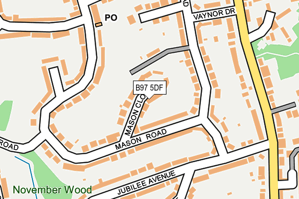 B97 5DF map - OS OpenMap – Local (Ordnance Survey)