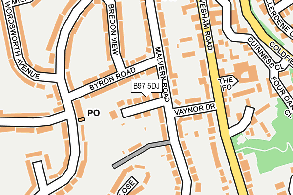B97 5DJ map - OS OpenMap – Local (Ordnance Survey)