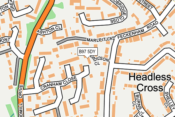 B97 5DY map - OS OpenMap – Local (Ordnance Survey)