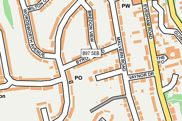 B97 5EB map - OS OpenMap – Local (Ordnance Survey)