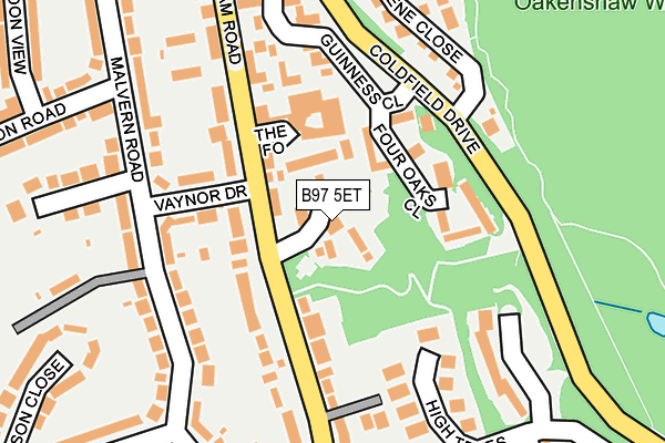 B97 5ET map - OS OpenMap – Local (Ordnance Survey)