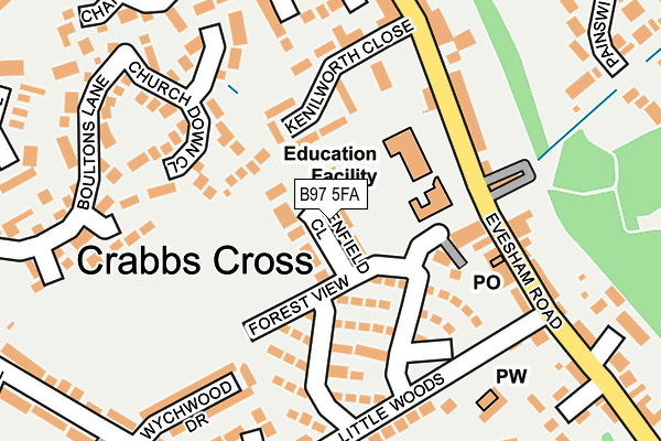 B97 5FA map - OS OpenMap – Local (Ordnance Survey)