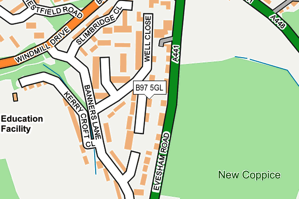 B97 5GL map - OS OpenMap – Local (Ordnance Survey)