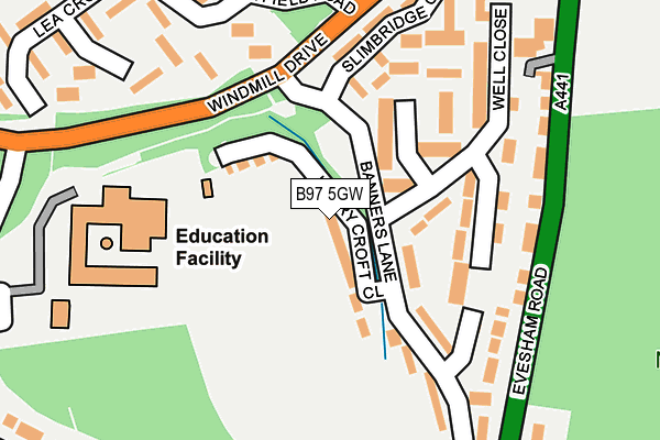 B97 5GW map - OS OpenMap – Local (Ordnance Survey)