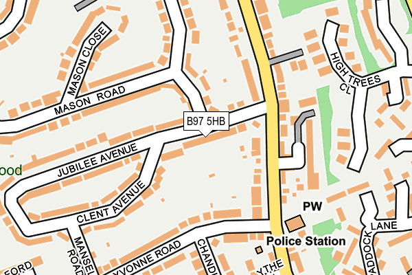 B97 5HB map - OS OpenMap – Local (Ordnance Survey)