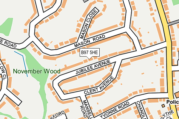 B97 5HE map - OS OpenMap – Local (Ordnance Survey)