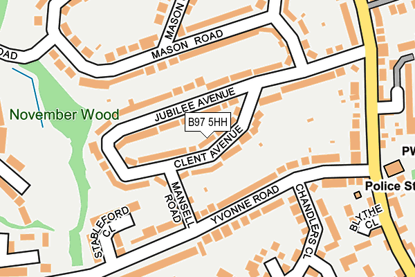 B97 5HH map - OS OpenMap – Local (Ordnance Survey)