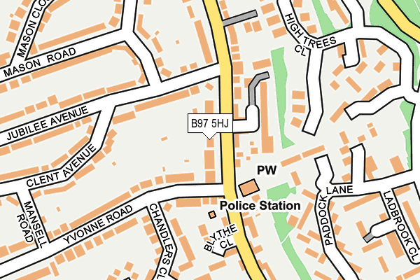 B97 5HJ map - OS OpenMap – Local (Ordnance Survey)