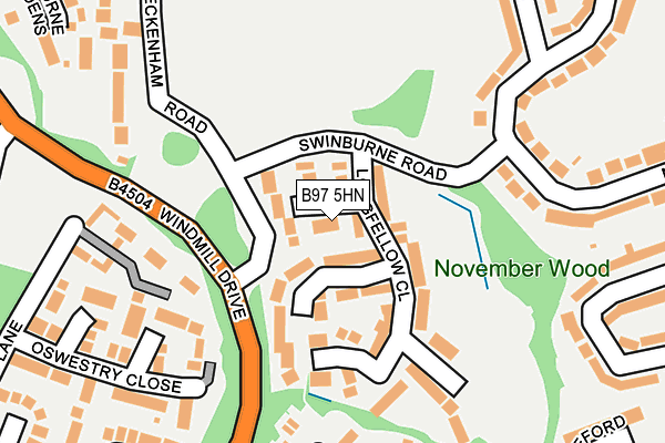 B97 5HN map - OS OpenMap – Local (Ordnance Survey)