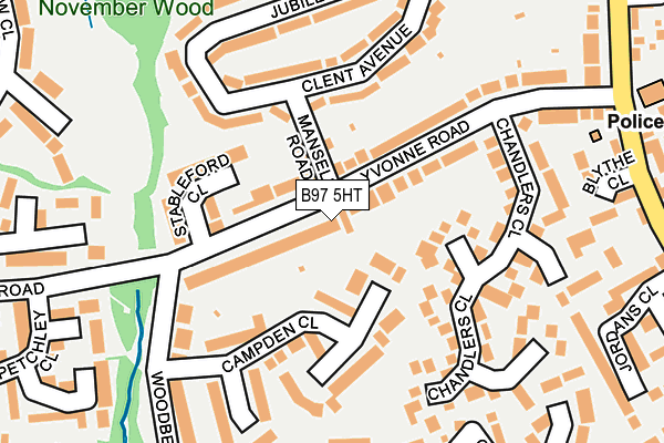 B97 5HT map - OS OpenMap – Local (Ordnance Survey)
