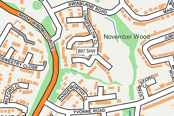 B97 5HW map - OS OpenMap – Local (Ordnance Survey)