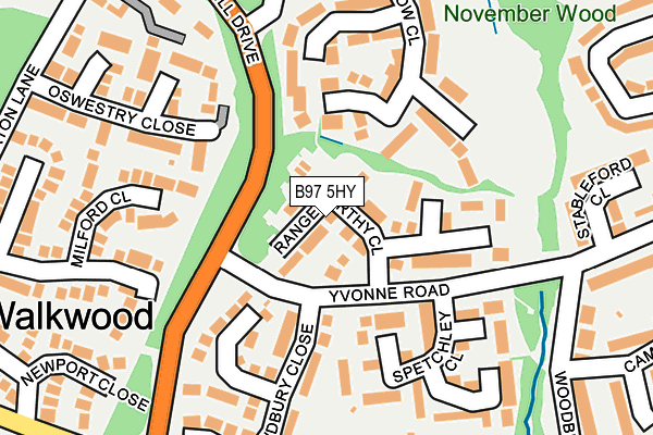 B97 5HY map - OS OpenMap – Local (Ordnance Survey)