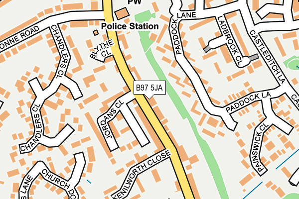 B97 5JA map - OS OpenMap – Local (Ordnance Survey)