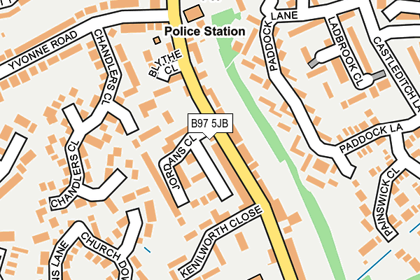 B97 5JB map - OS OpenMap – Local (Ordnance Survey)