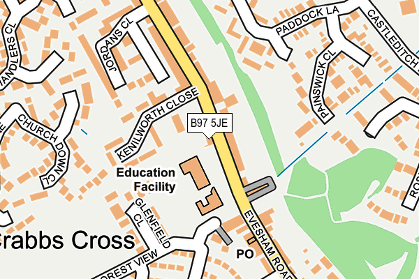 B97 5JE map - OS OpenMap – Local (Ordnance Survey)