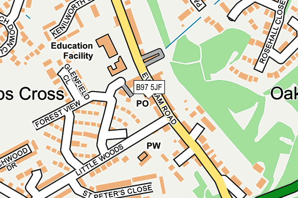 B97 5JF map - OS OpenMap – Local (Ordnance Survey)