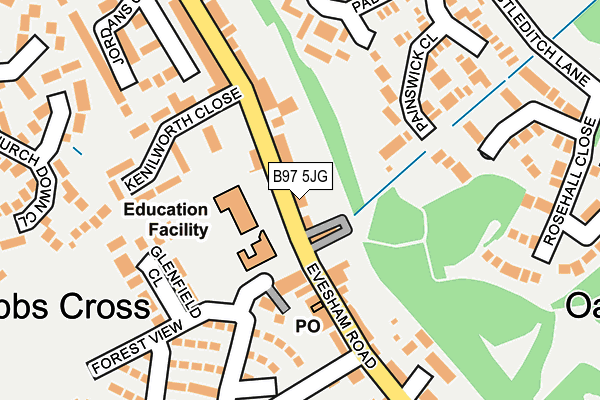 B97 5JG map - OS OpenMap – Local (Ordnance Survey)