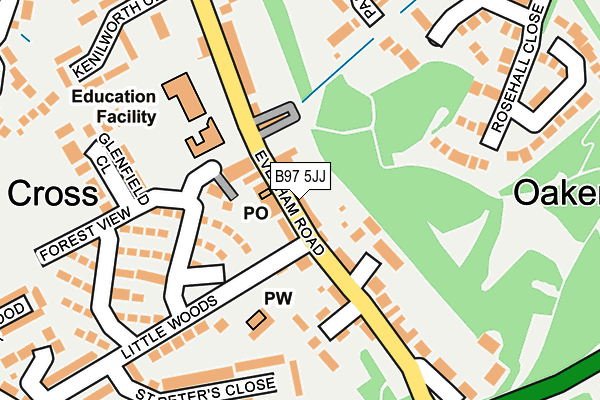 B97 5JJ map - OS OpenMap – Local (Ordnance Survey)