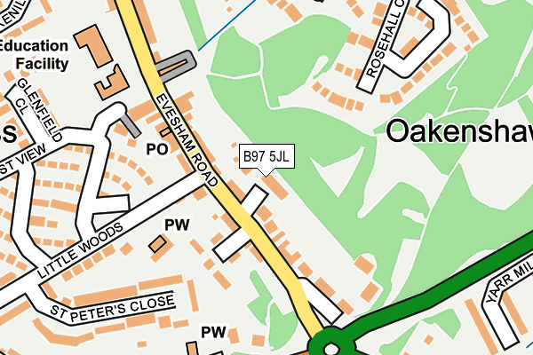B97 5JL map - OS OpenMap – Local (Ordnance Survey)