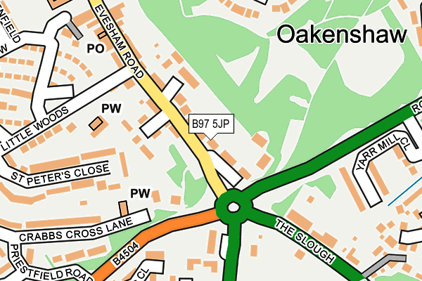B97 5JP map - OS OpenMap – Local (Ordnance Survey)