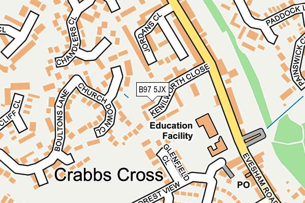 B97 5JX map - OS OpenMap – Local (Ordnance Survey)