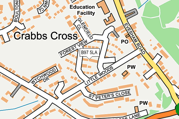 B97 5LA map - OS OpenMap – Local (Ordnance Survey)