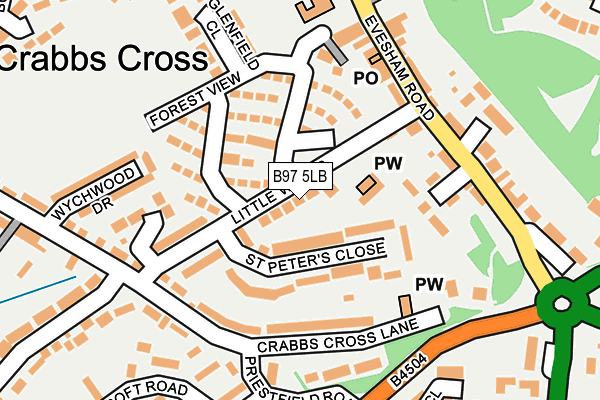 B97 5LB map - OS OpenMap – Local (Ordnance Survey)